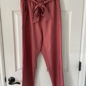 Women's Pink Tie-Waist Pants
